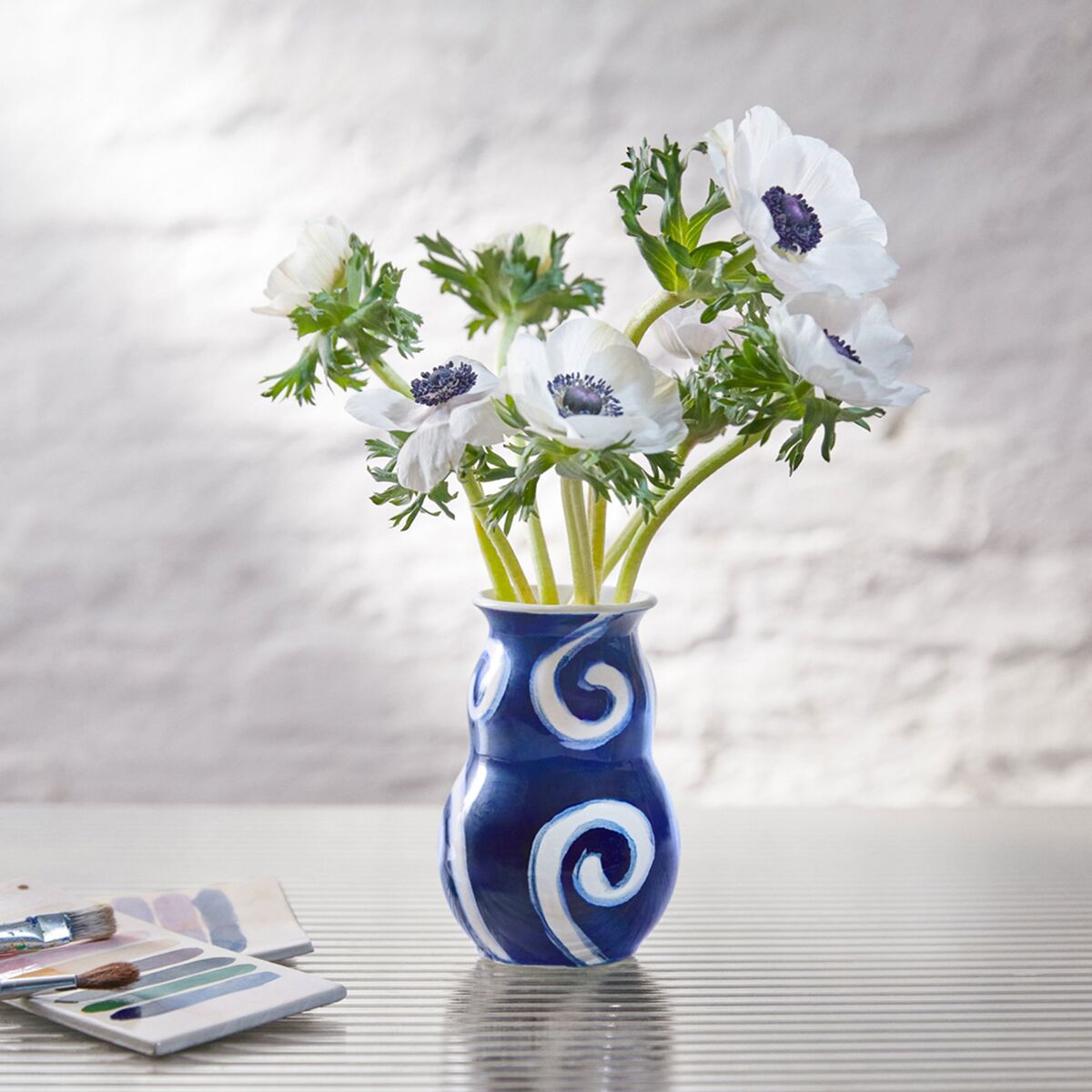 Tulle vase 13 cm, blå