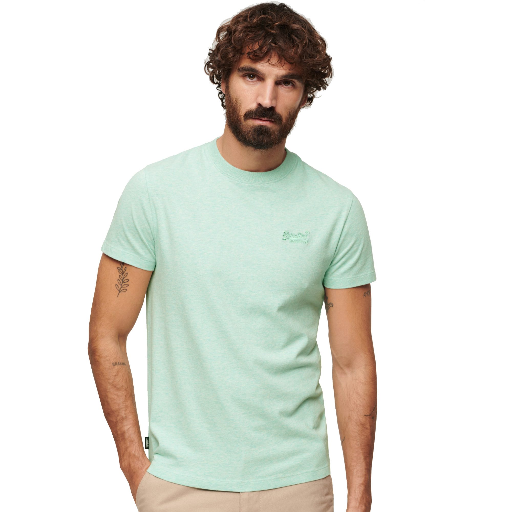 Superdry Essential Logo EMB T-Shirt Herren light mint green marl