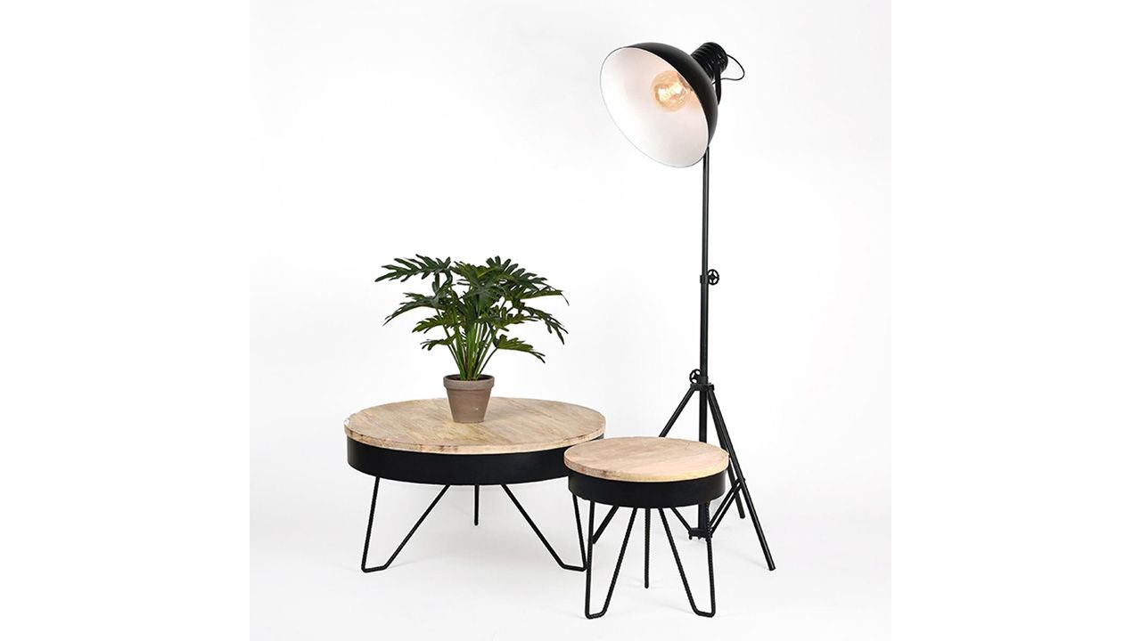 Salontafel zwart YS-22.080 Saran ⌀80  x H43 cm