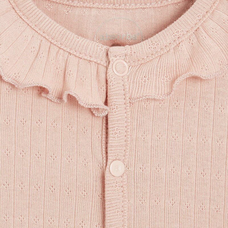 Combishort bébé fille en coton bio maille pointelle rose Absorba Rose