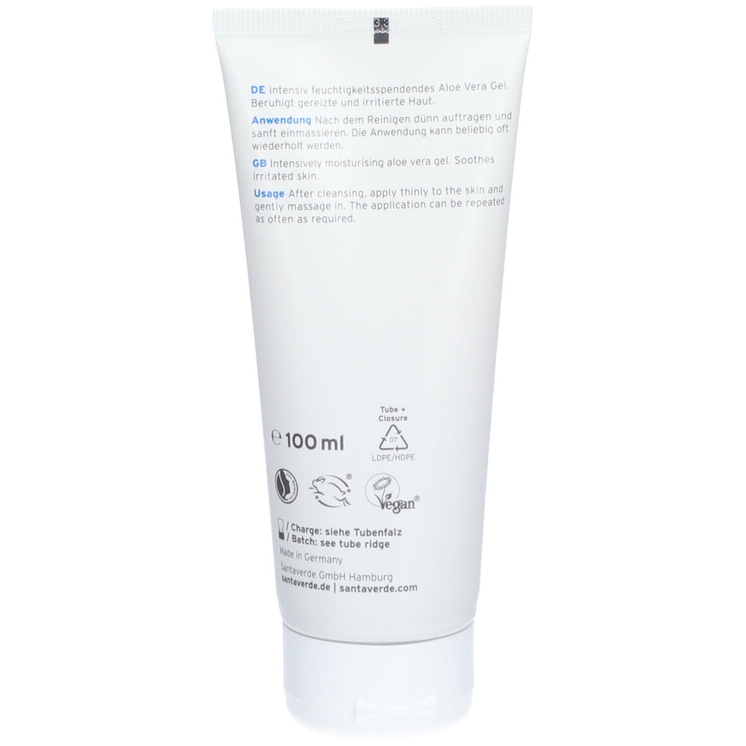 SANTAVERDE Aloe Vera Gel pur ohne Duft