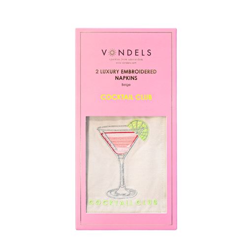 Vondels Broderet 2-pak Serviet, Cocktail Club, 45x45 cm