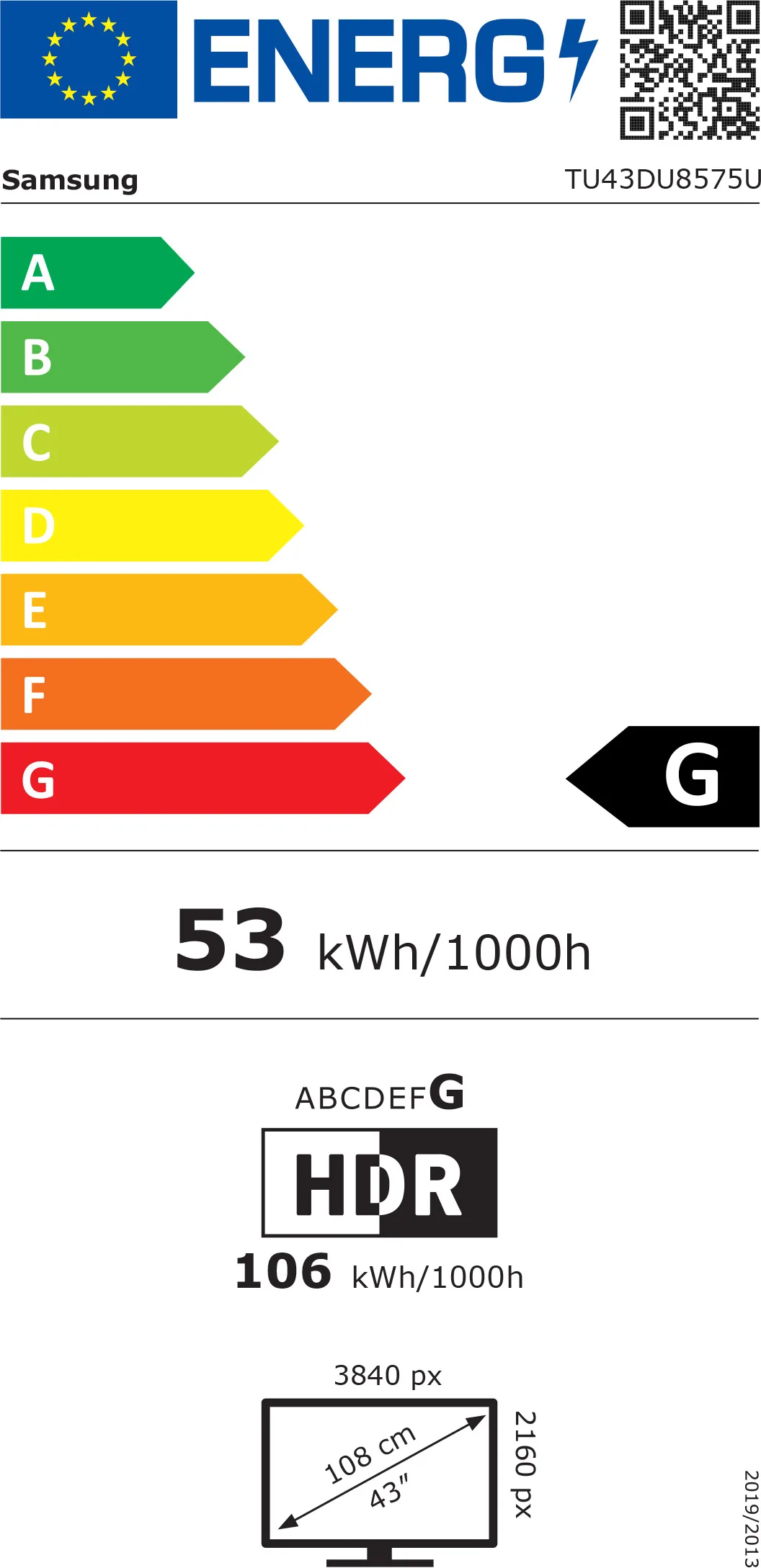 Samsung TU43DU8575 TV UHD 4K