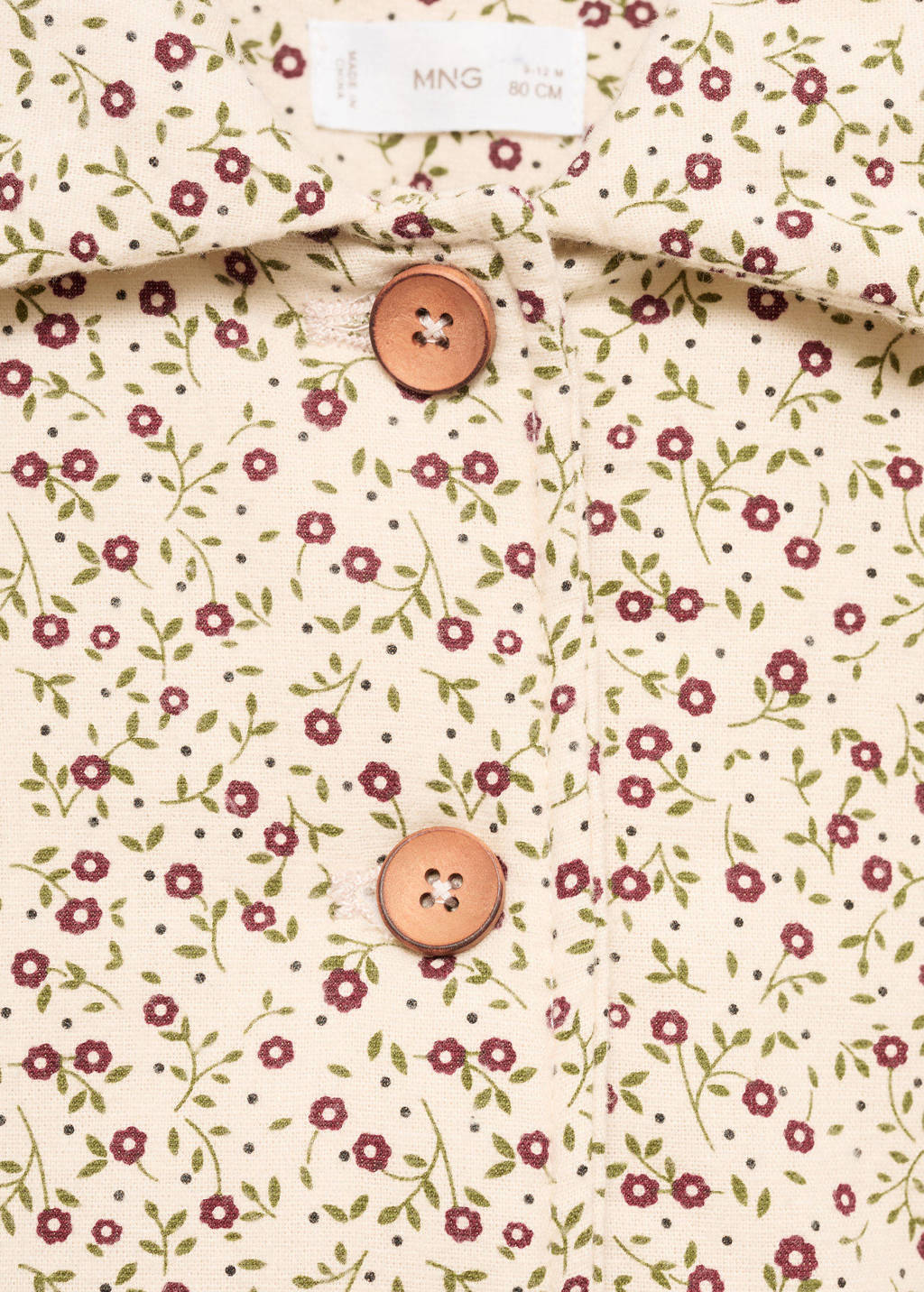 Mango Kids gebloemdetussenjas lichtbeige/rood