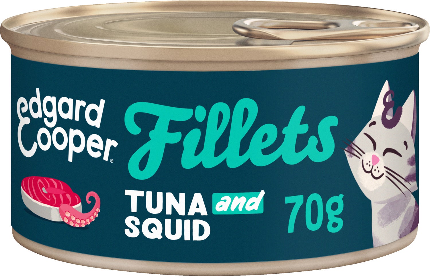 Edgard & Cooper kattenvoer fillets tonijn/inktvis 70 g