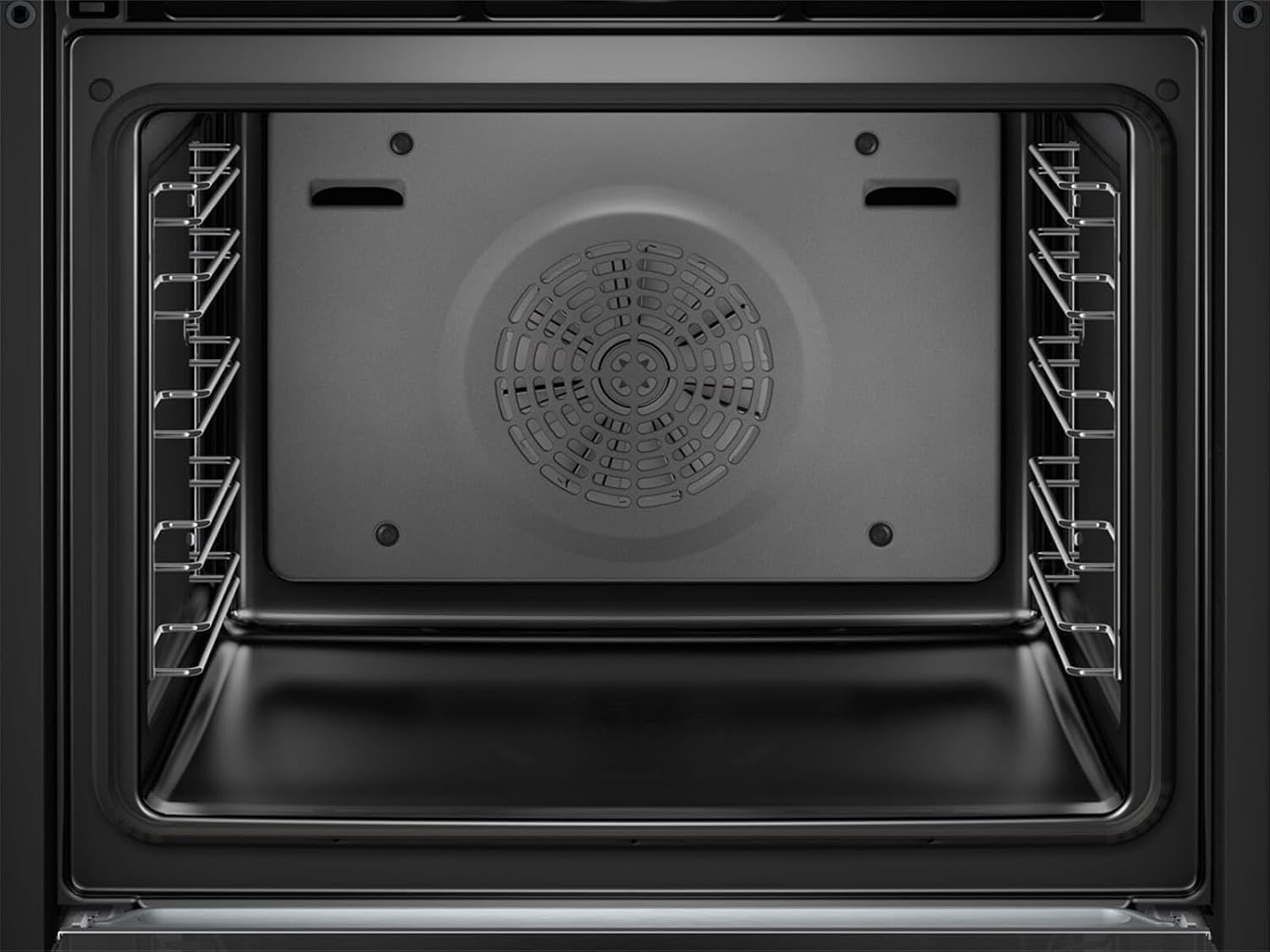 Bosch HSG636BB1 Serie 8 Einbau-Dampfbackofen, Schwarz, 60 x 60 cm, 1 L Wassertank, EcoClean Direct Reinigungshilfe, Bosch Assist Backeinstellung auf Knopfdruck, 4D Heißluft Backen auf 4 Ebenen