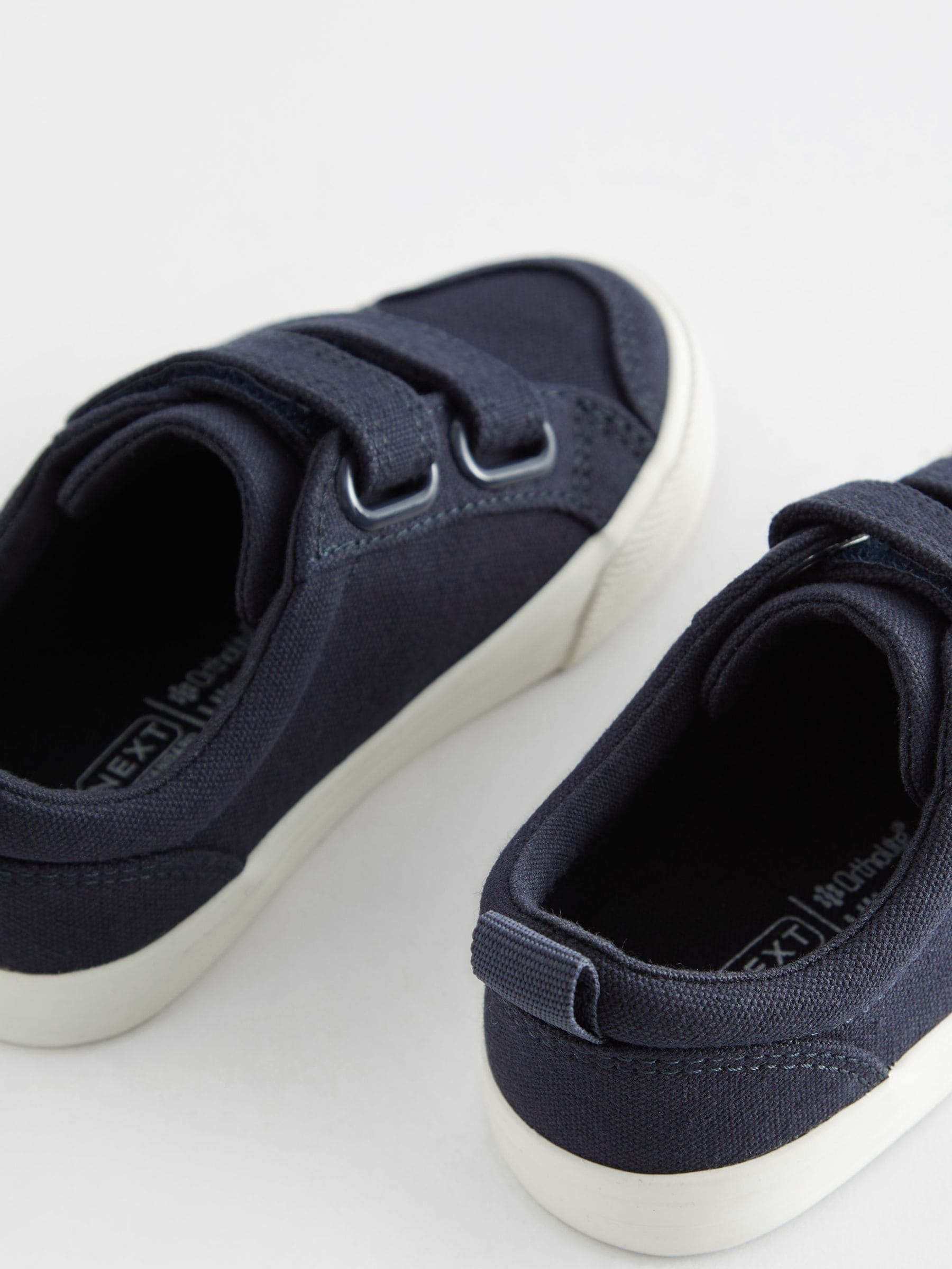 Marineblauw canvas - Sneakers met twee klittenbandjes
