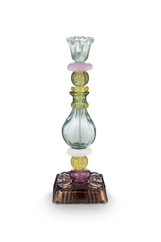 Pip Studio Kaarsenhouders - Beads - Glas - Donkergroen - 28cm