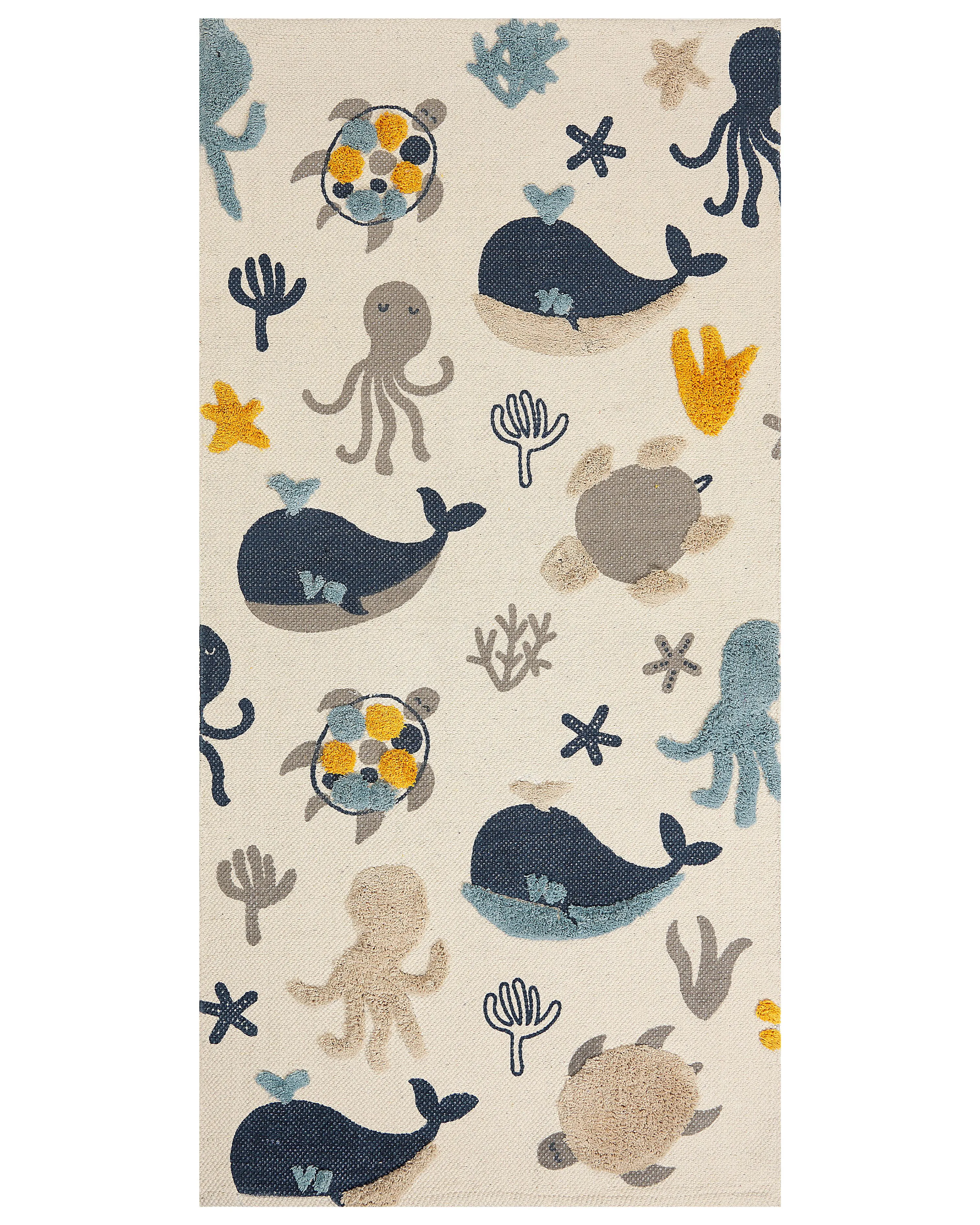 Kindervloerkleed PORSEA Meerkleurig 80 x 150 cm Katoen