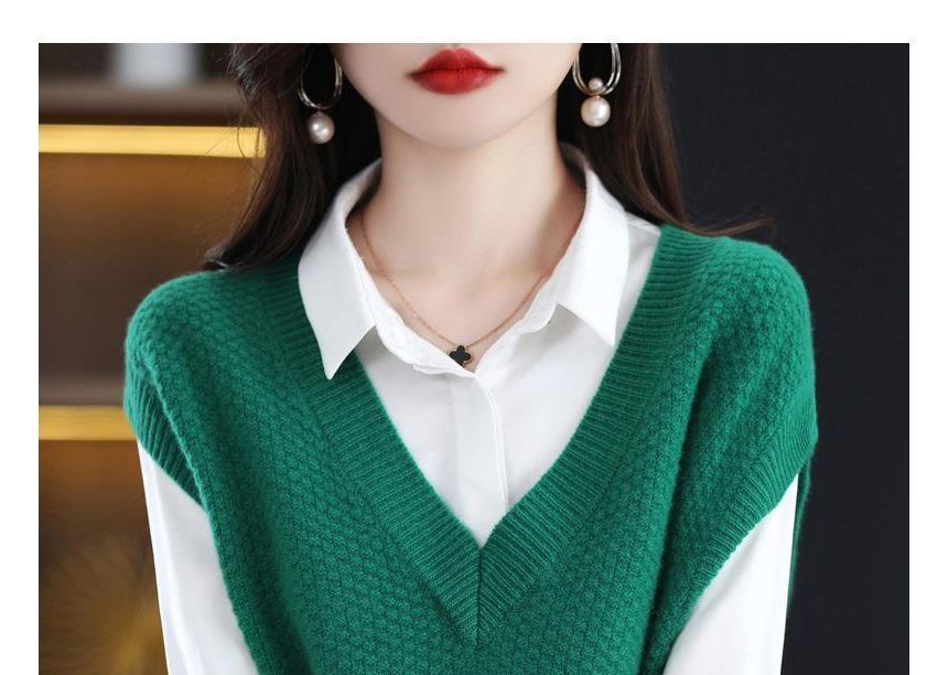 Maple Fair - V-hals effen vest