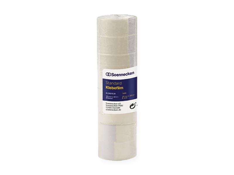 Soennecken Klebeband 8 Stück, 19 mm x 10 m, Transparent Transparent Tape