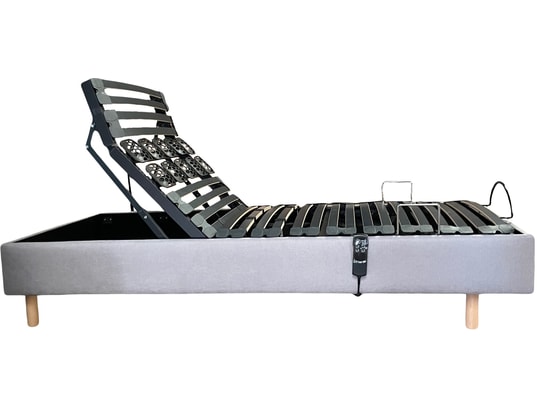 CONCEPT1 - Ensemble Matelas Sommier 140 x 200 Pack Lola 140x200 TPR Bronx Light Grey + Matelas