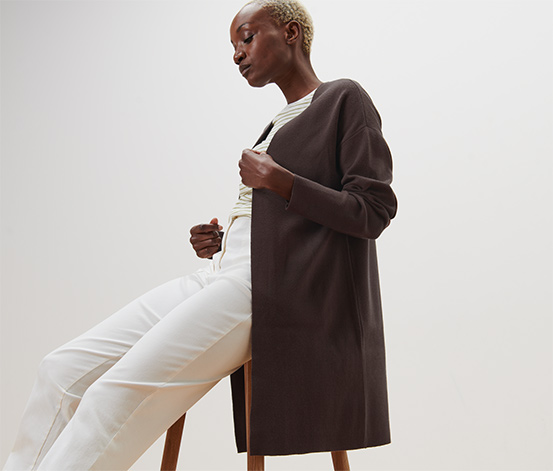 Offener Cardigan, braun