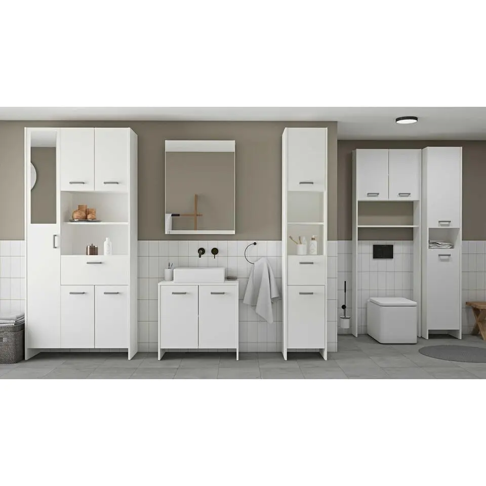 CBA Badkamerkast Coralie - 83,4 x 32,8 x 184,9 cm - Wit