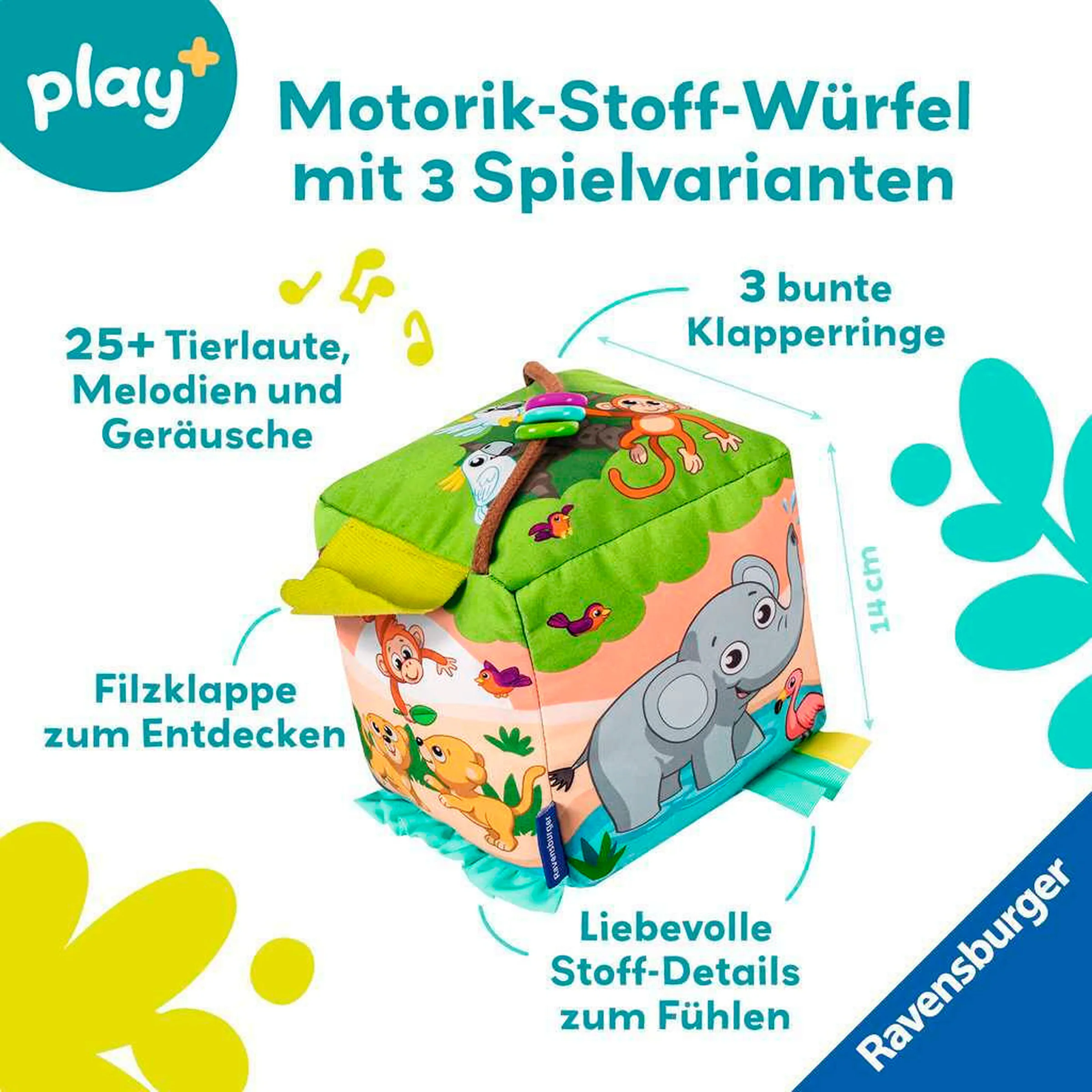 Ravensburger Motorik-Musik-Spiel-Würfel: Wilde Tiere