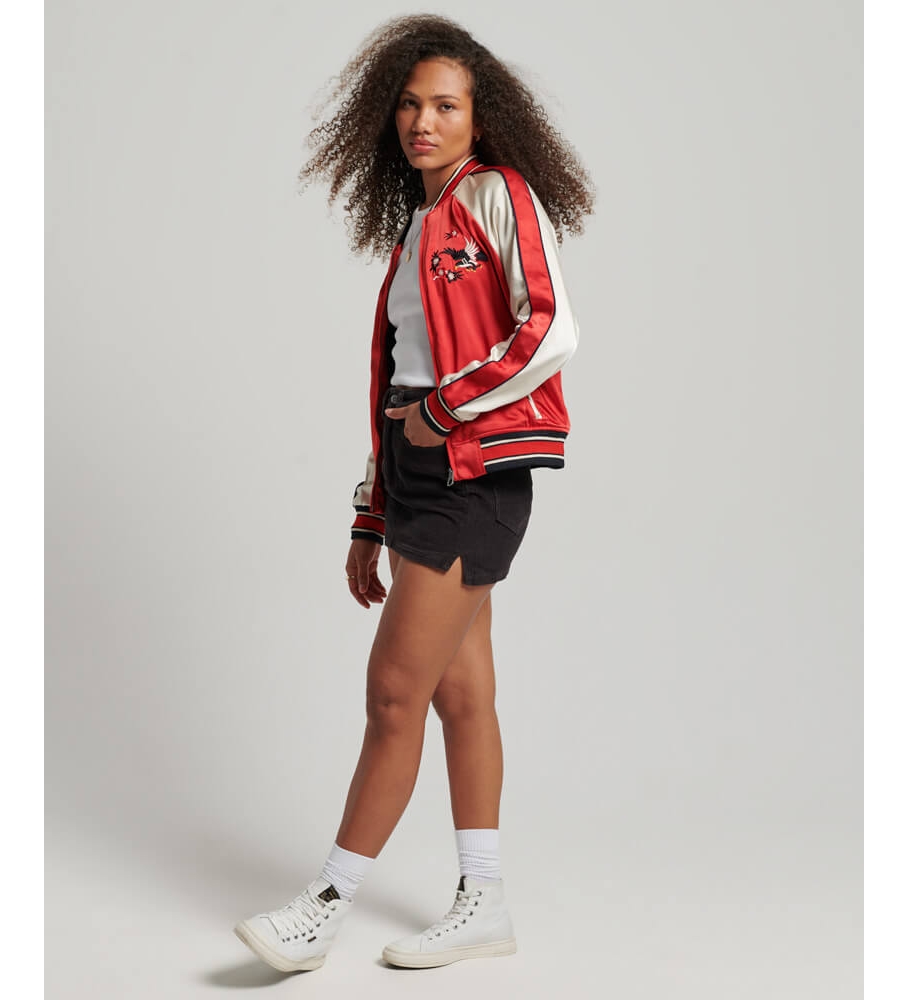 Jaqueta vintage Superdry com bordado vermelho Sukajan