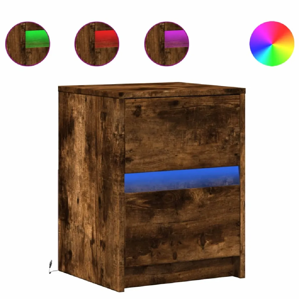 vidaXL Armoire de chevet - Chêne Fumé