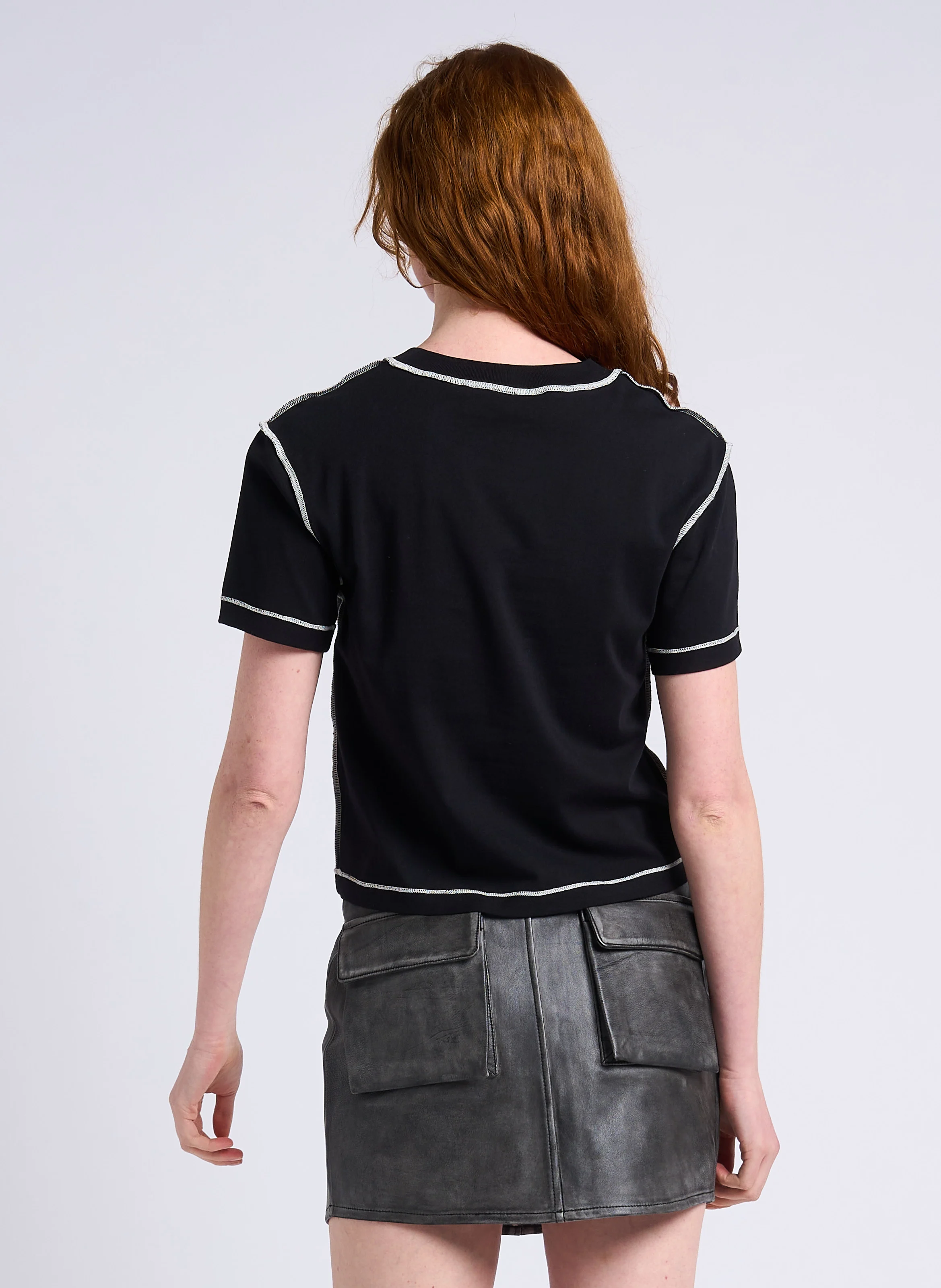Tee-shirt court sérigraphié | Noir