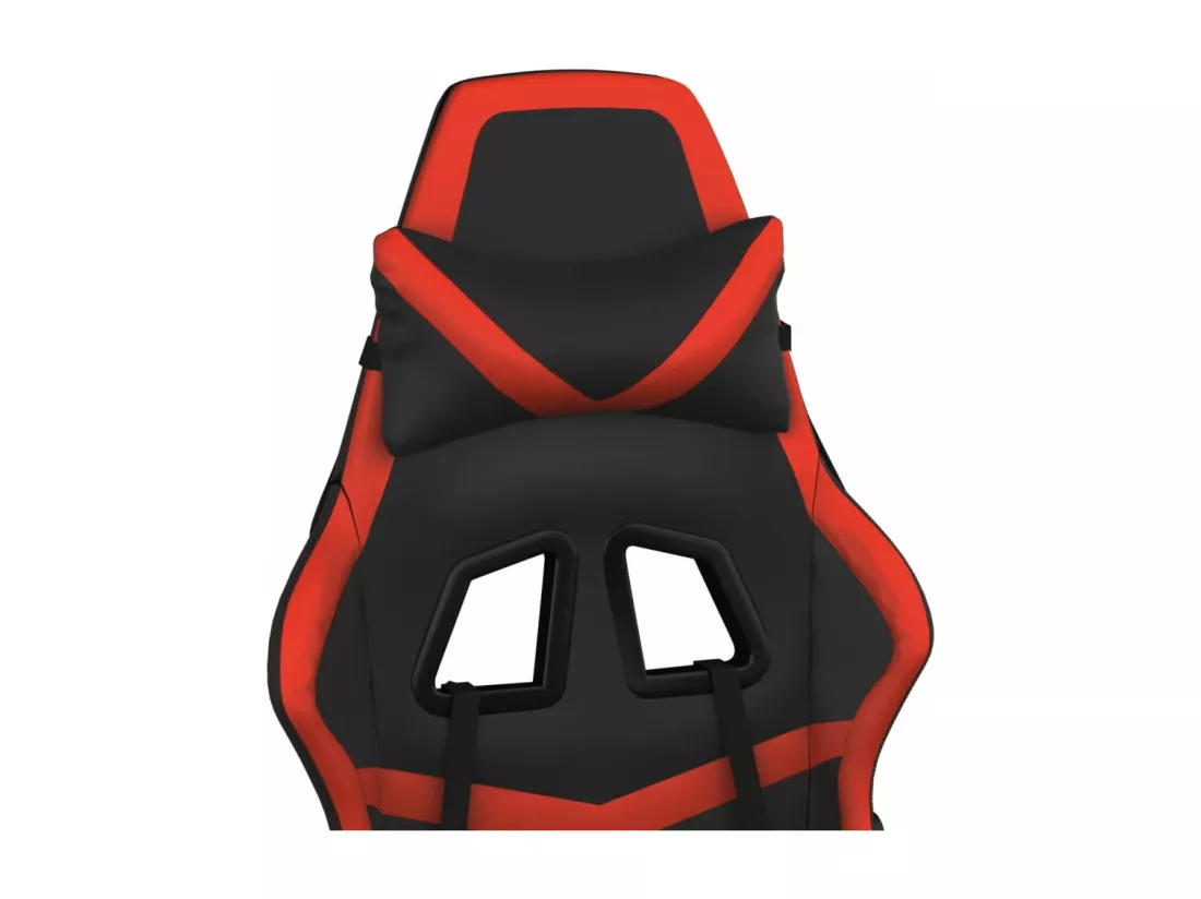 Chaise de jeu avec repose-pied Noir et rouge Similicuir