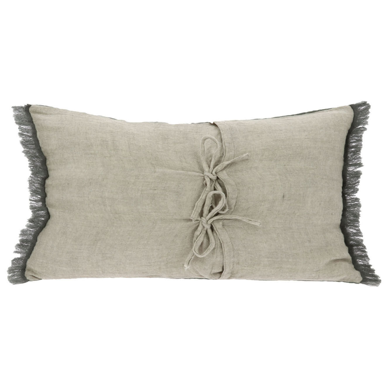 En Fil d'Indienne Housse de coussin Étamine anthracite - 45x100 cm