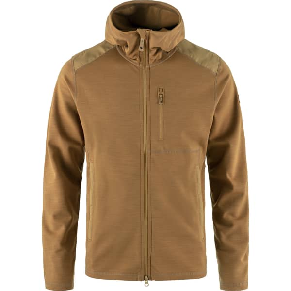 Veste polaire randonnée FJALLRAVEN KEB FLEECE HOODIE M BUCKWHEAT BROWN