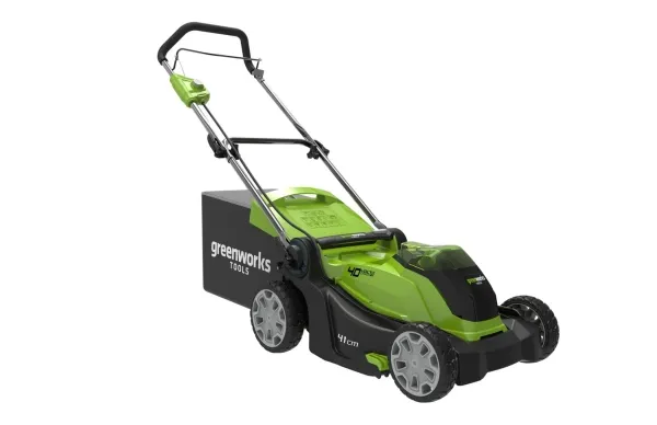 Greenworks G40LM41 Batteri Plæneklipper 40V - Inkl. 4 Ah Batteri og Oplader