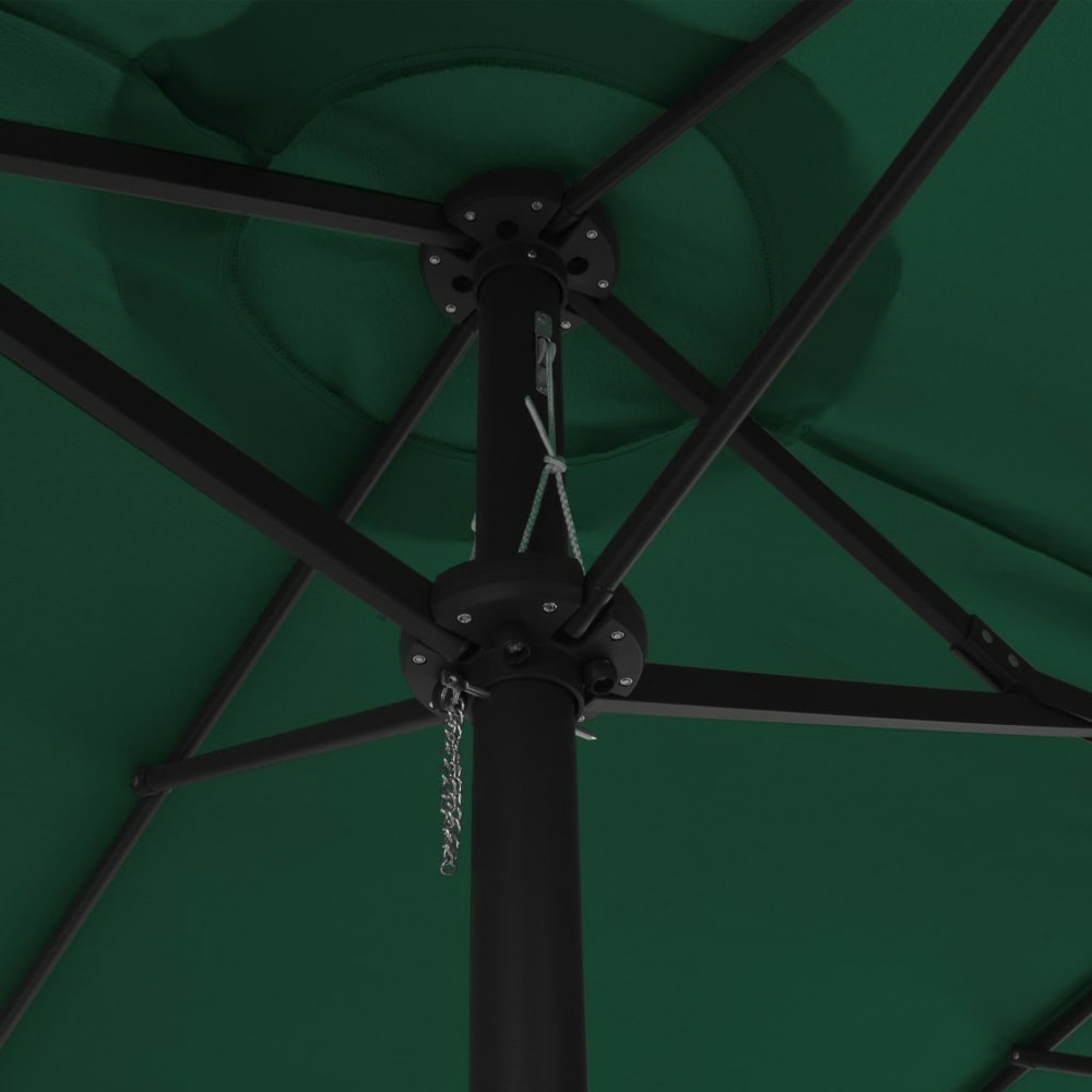 Parasol d'extérieur et mât en aluminium 460 x 270 cm vert