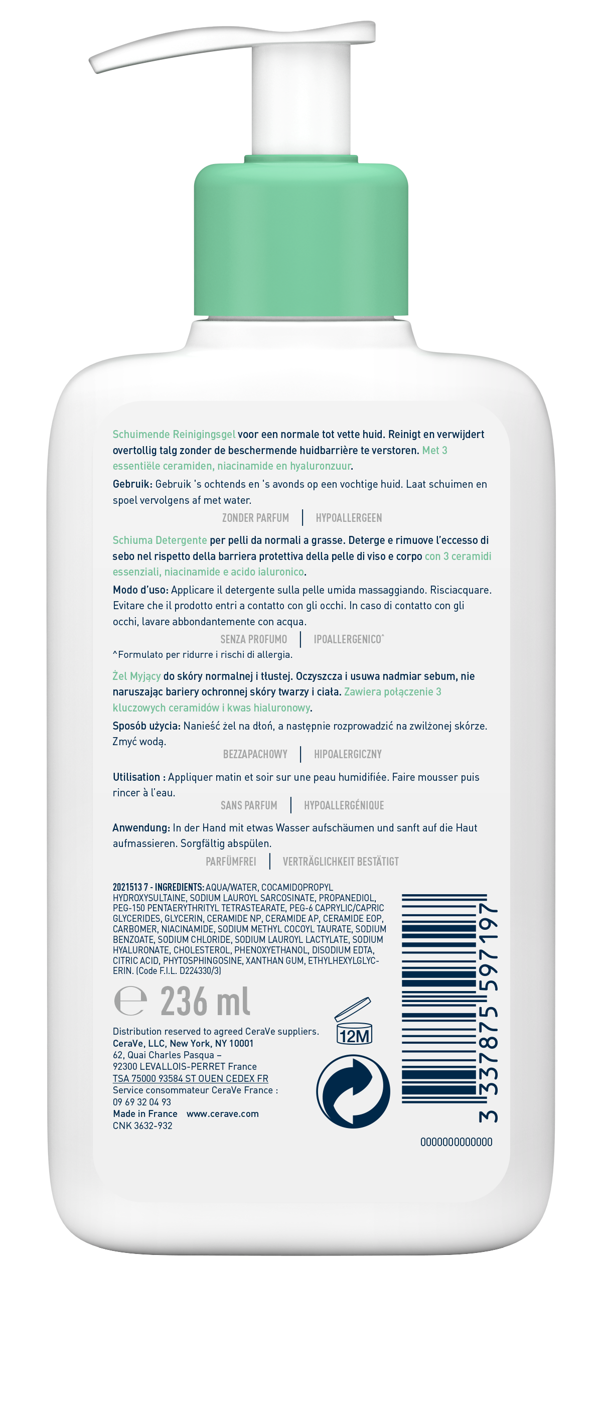 CERAVE Schäumendes Reinigungsgel Gel Disp 236 ml
