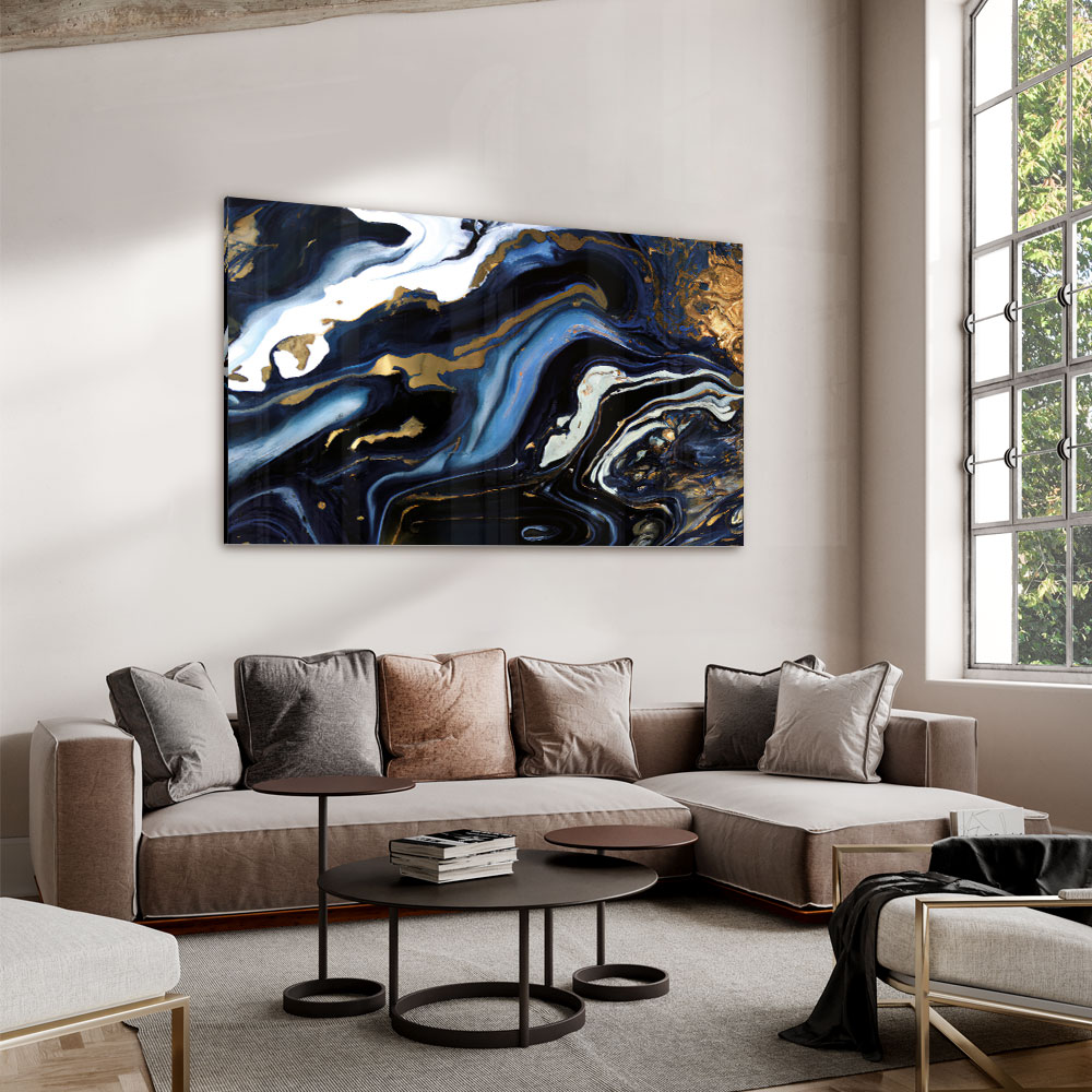 Walljar acrylglas schilderij - Blue Lagoon Acrylglas schilderij - 150 x 225 cm