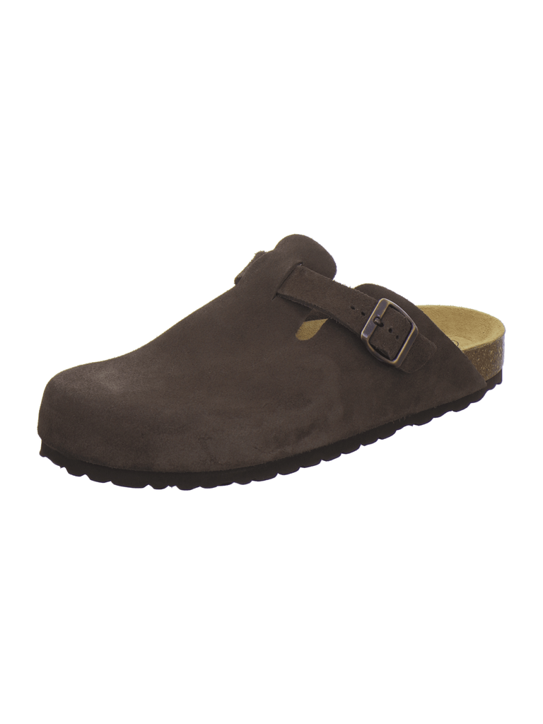 Clogs Herren Leder espresso Velour