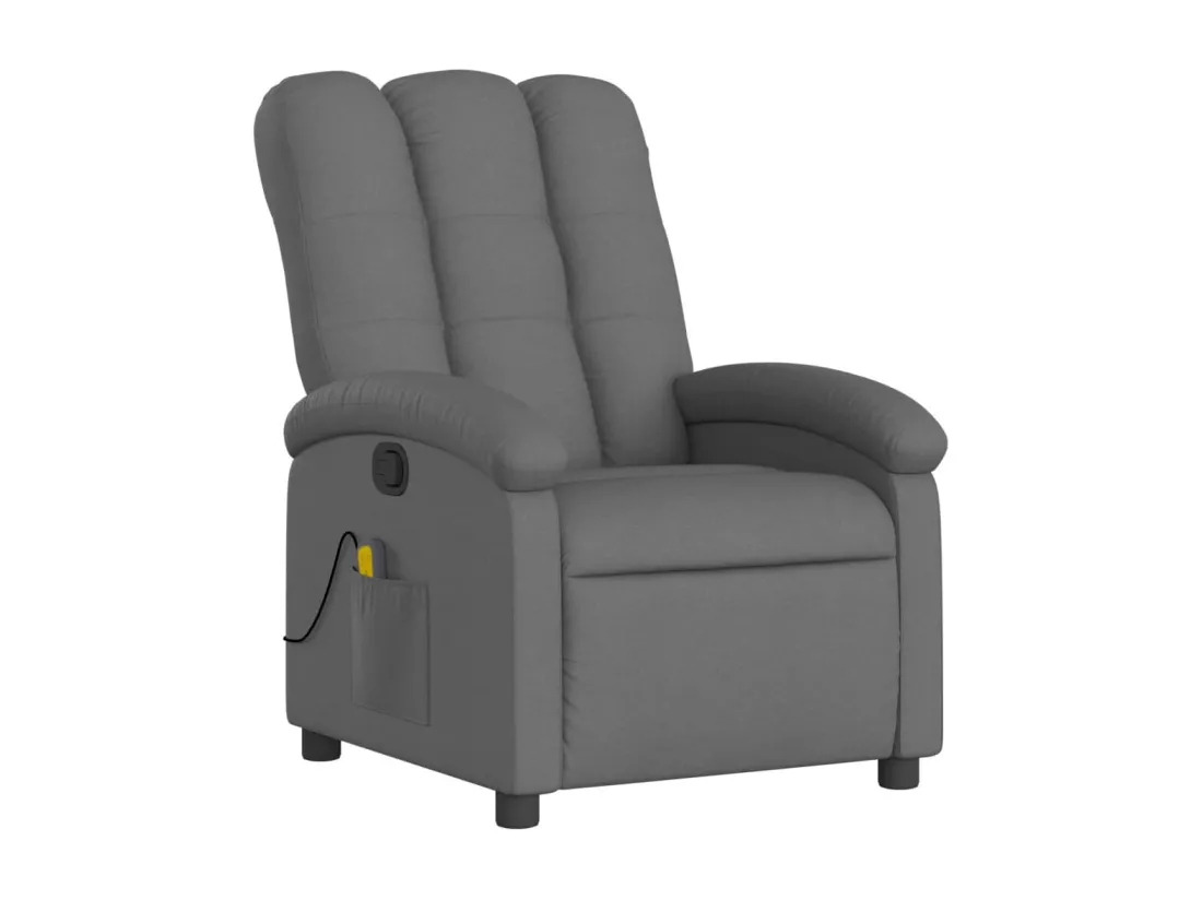 Fauteuil massant inclinable Gris foncé Tissu