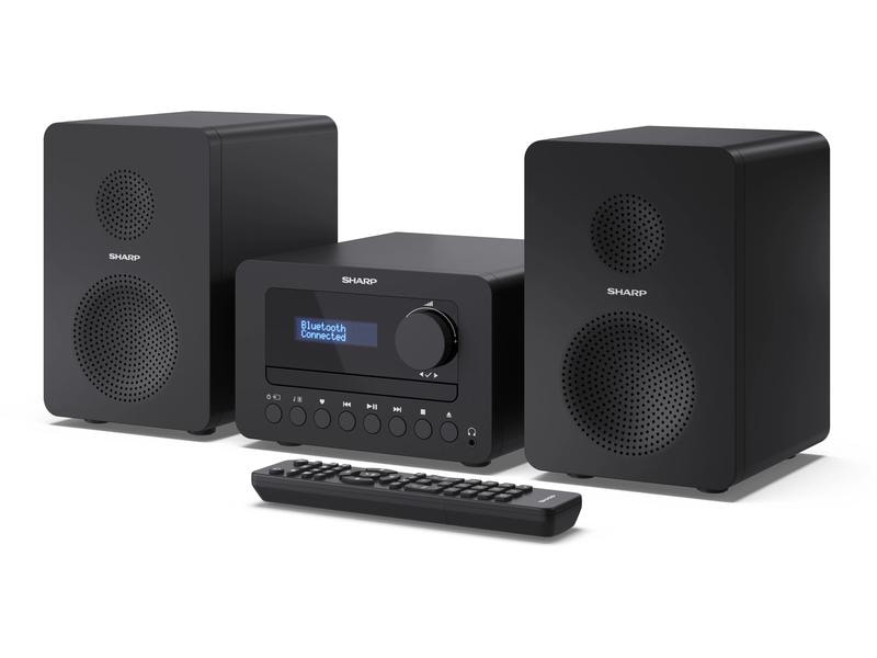 Sharp Micro-HiFi Anlage XL-B520D – Schwarz Hi-Fi-Micro-System mit DAB /FM-Tuner und Bluetooth