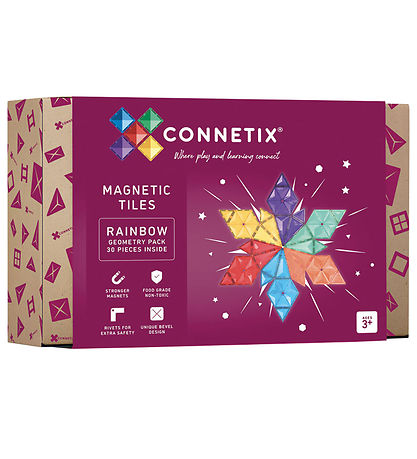 Connetix Magnets?t - 30 Dele - Rainbow Geometry Pack