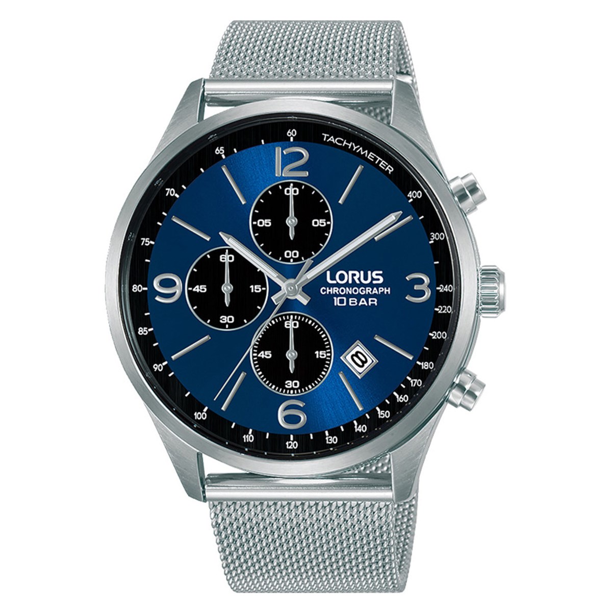 Monytre Lorus chrono maille milanaise cadran bleu
