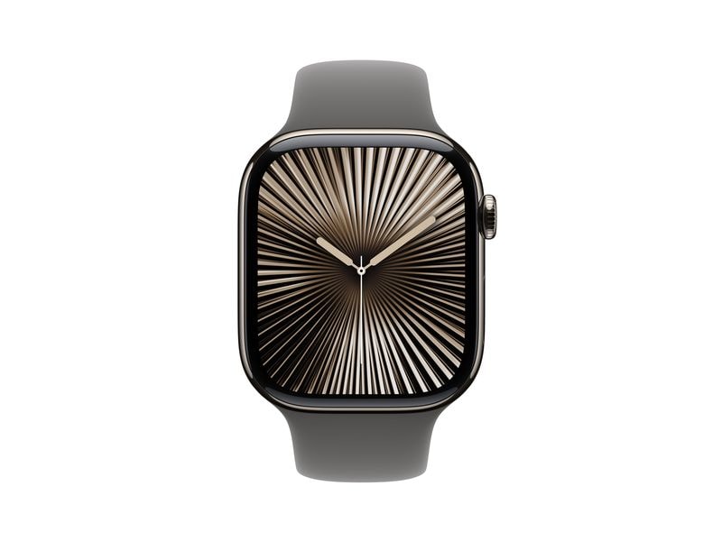 Apple Watch Series 10 46 mm LTE Natural Titanium Sport Grau Eine glatte Zehn