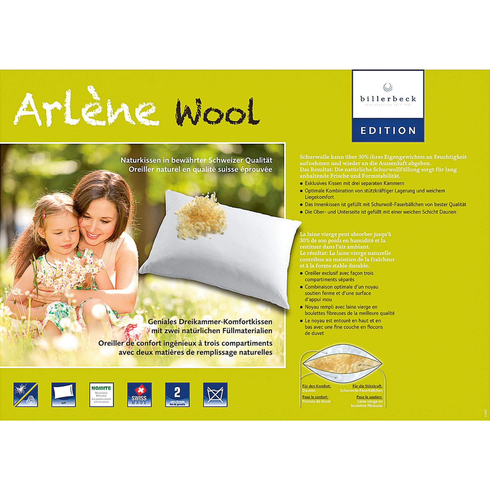 3-Kammer-Kissen Arlene Wool, billerbeck