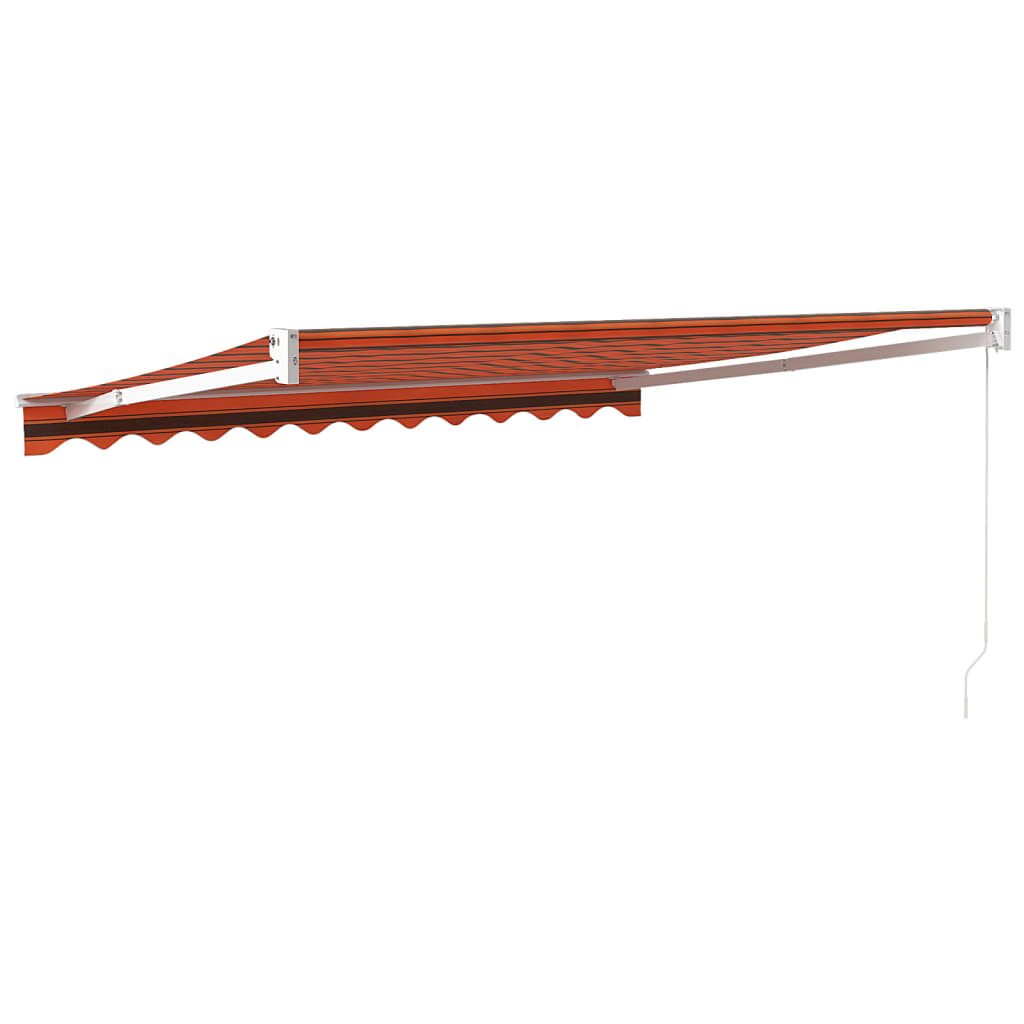 Auvent rétractable orange et marron 3,5x2,5m tissu et aluminium