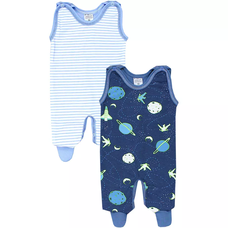TupTam Baby Strampler Gemustert 2er Set dunkelblau