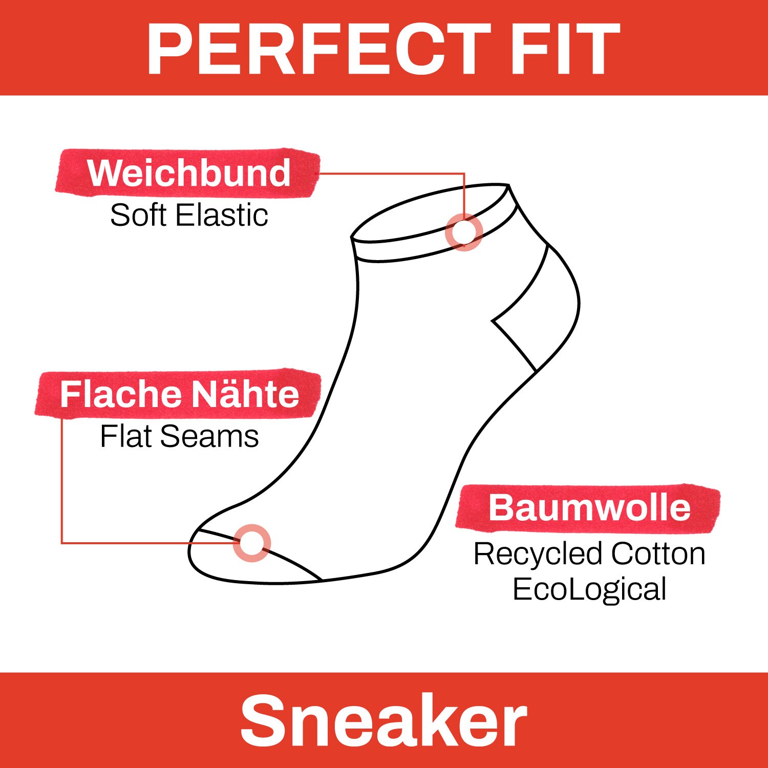Chili Lifestyle SNEAKER Socken weiß 4 Paar Baumwolle