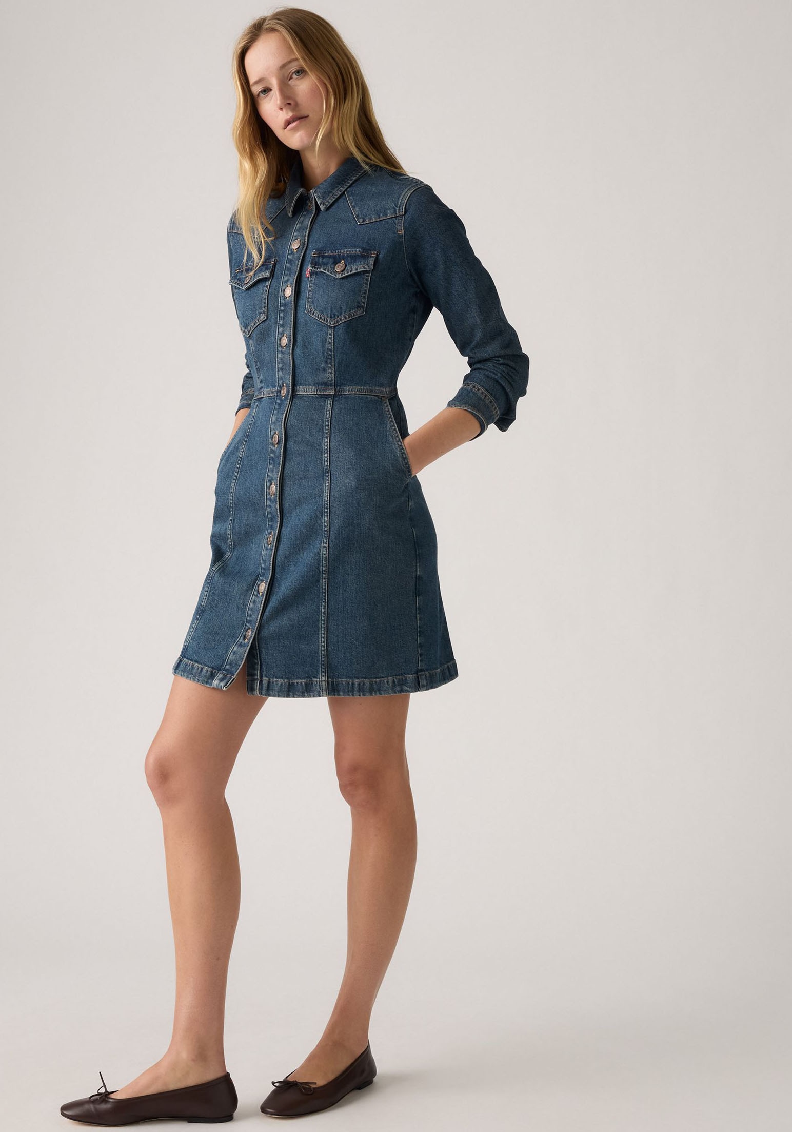 Levi's® Jeanskleid »FLYNN WESTERN COR« Brusttaschen | Eingrifftaschen Western-Style