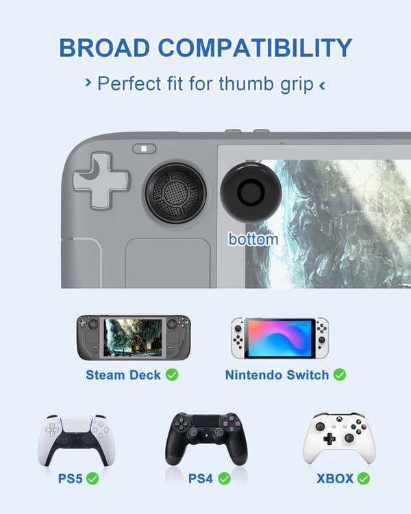 INF DEVASO Steam Deck Joystick Caps, Ergonomiske Thumbstick Extenders (1 par)