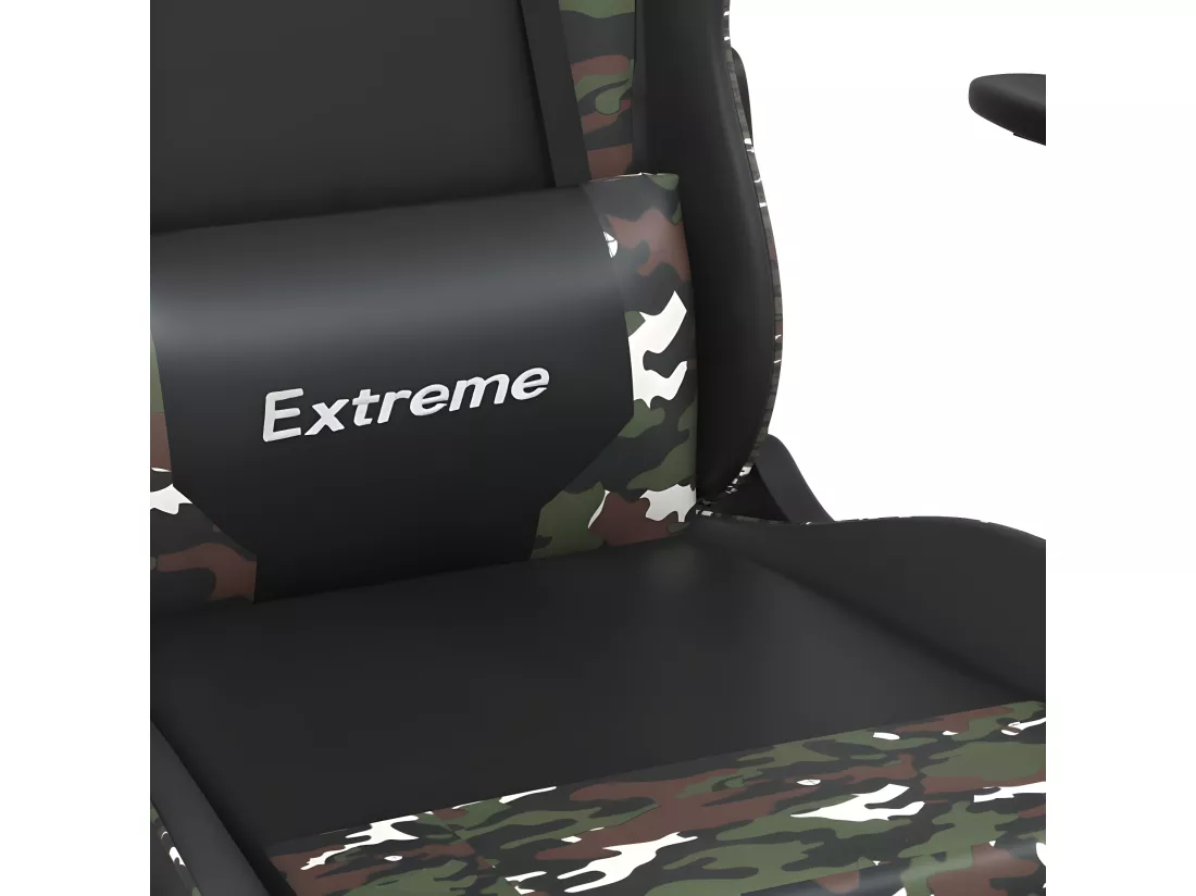 Chaise de jeu Noir et camouflage Similicuir