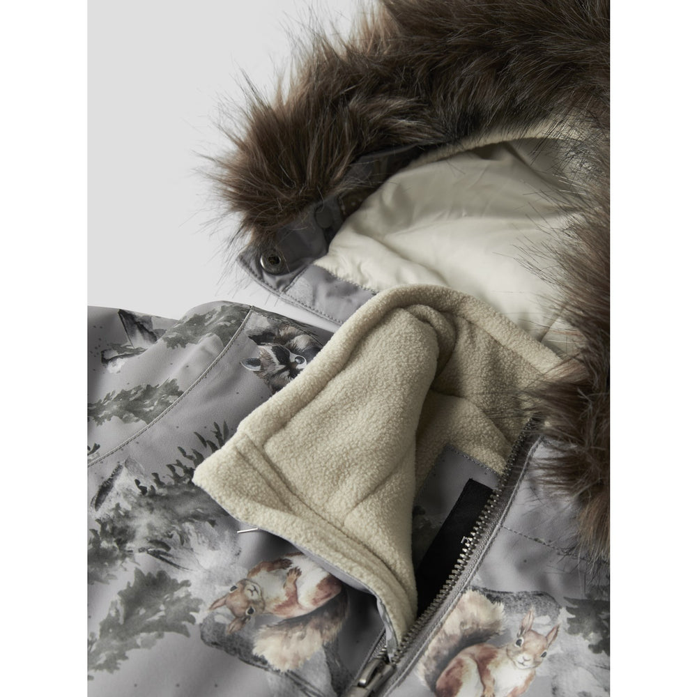 Køb Name It Ultimate Grey Woodland Nmnsnow10 Dragt Aop Fo
