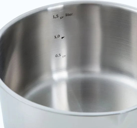 BK Essentials pannenset - RVS - 5 delig - met glazen deksels