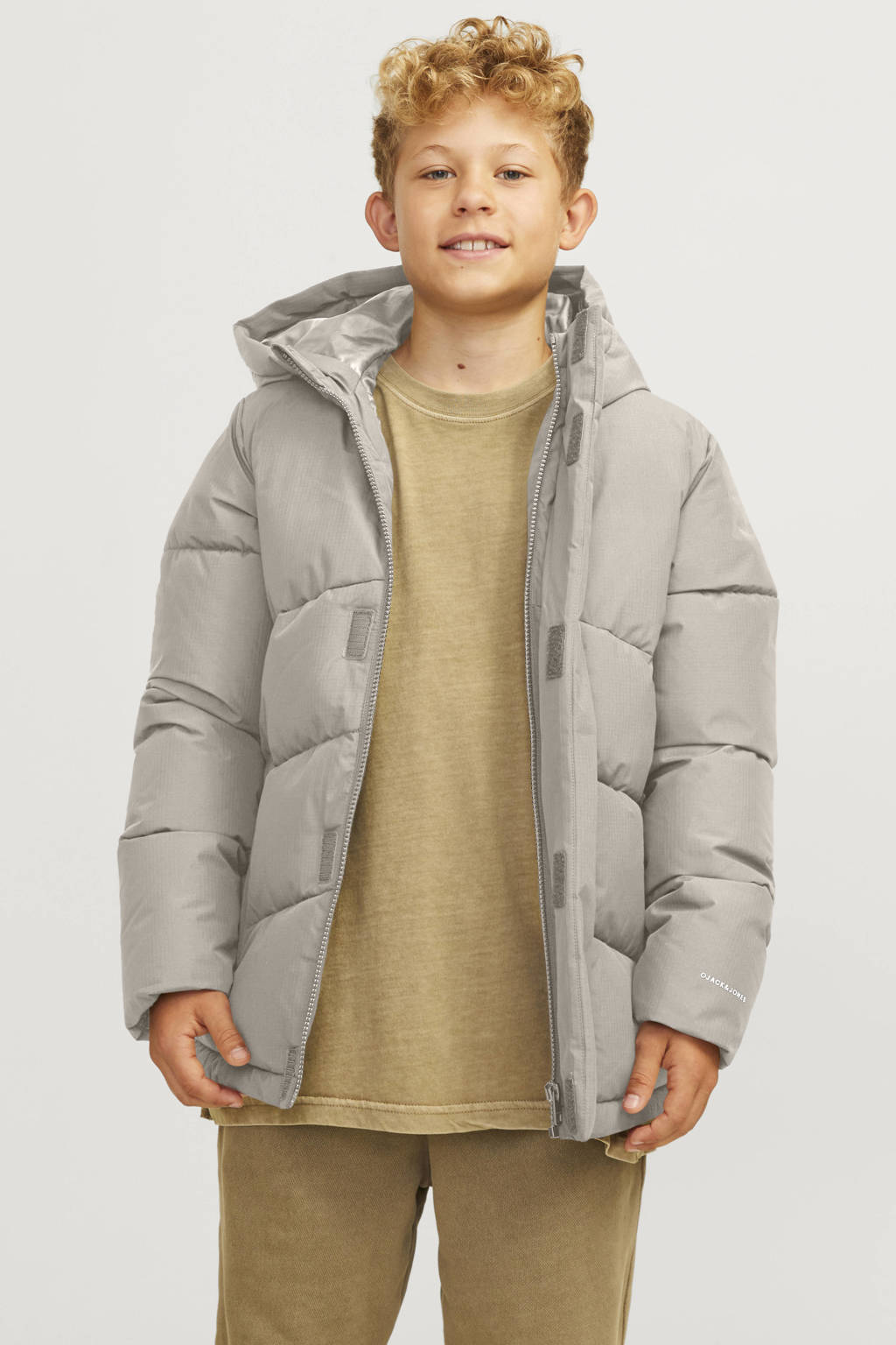 JACK & JONES gewatteerde winterjas JJWORLD offwhite