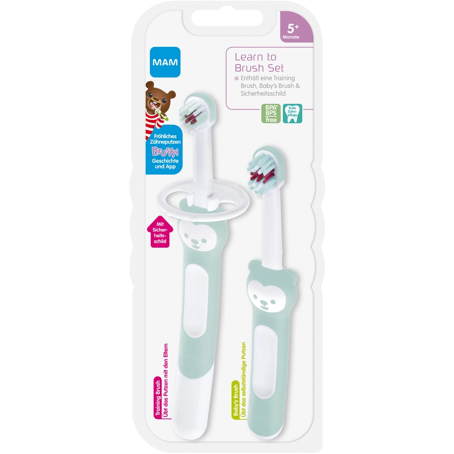 MAM Zahnbürstenset Learn to Brush Set 5+ Monate, türkis