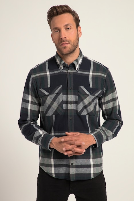 Karo-Flanellhemd, Langarm, Buttondown-Kragen, Modern Fit