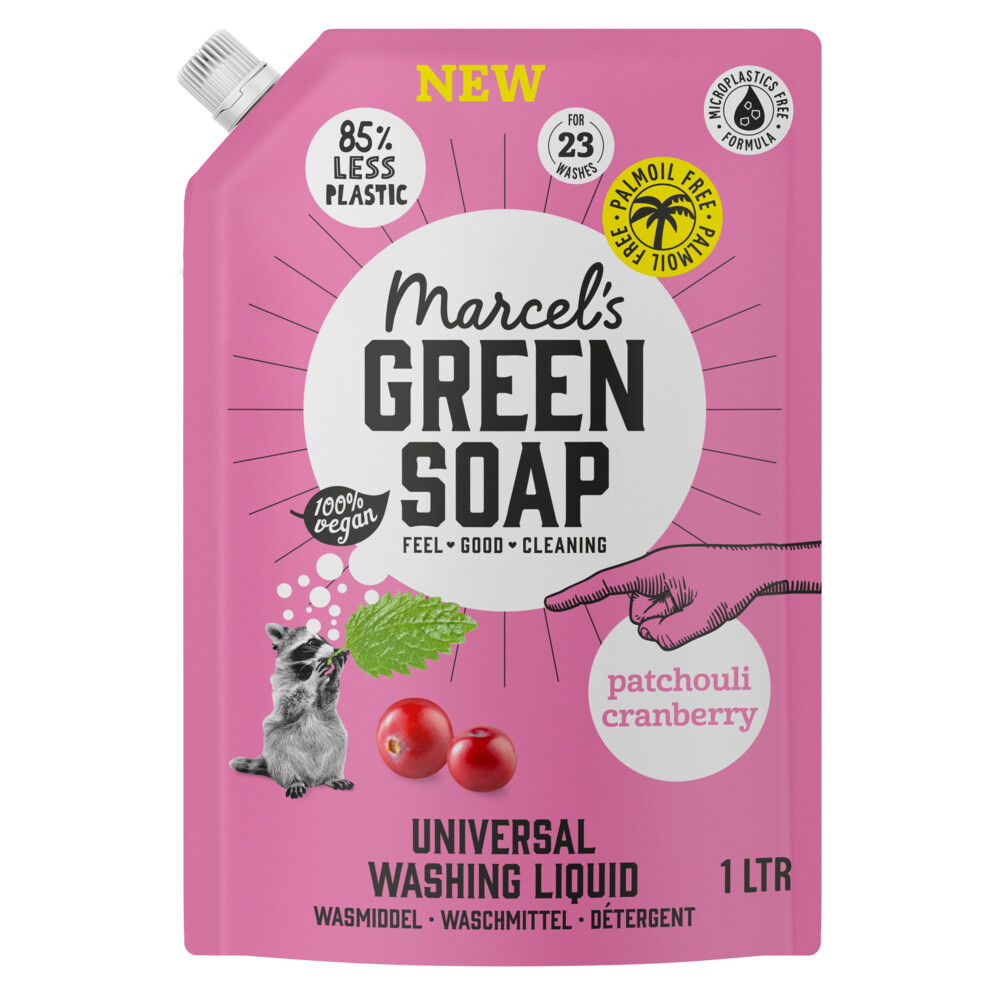 Marcel's Green Soap Wasmiddel Navul Patchouli & Cranberry 23 Wasbeurten1 liter
