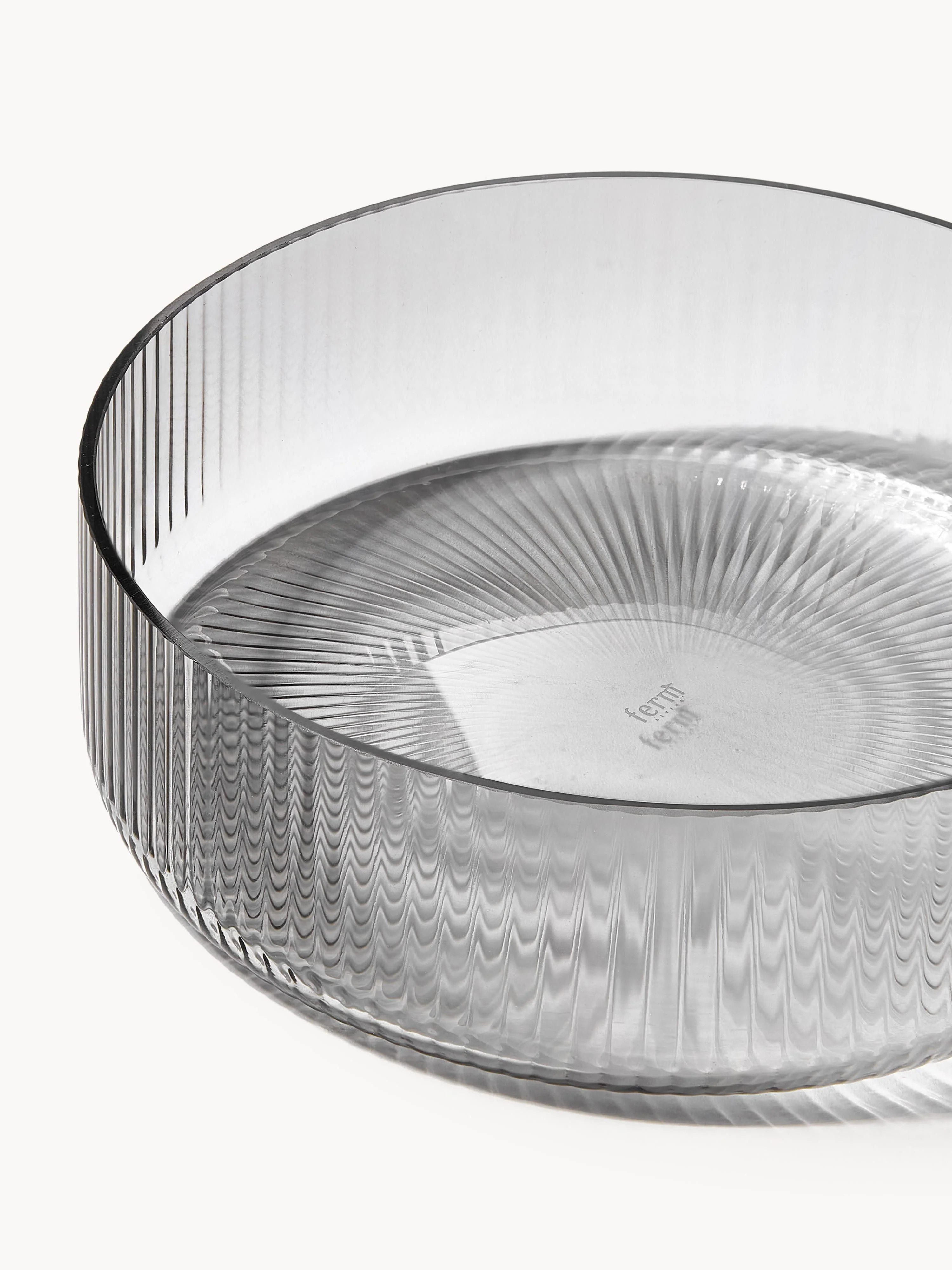 Mondgeblazen serveerschalen Ripple met groefstructuur, 4-delig