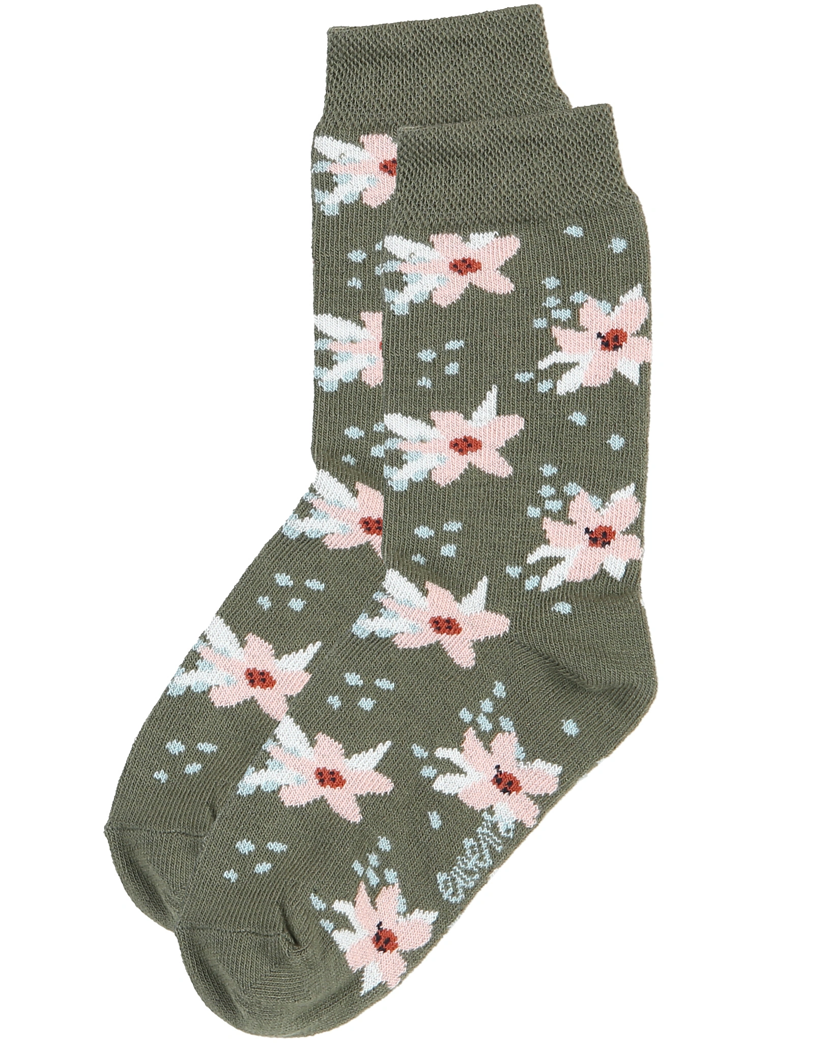 Strümpfe BLUME 3er Pack in oliv/blau